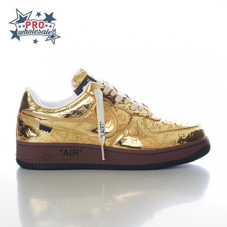 nike air force 1 low by virgil abloh metallic gold - 318