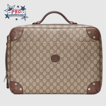 Gucci Beige Briefcase With Logo