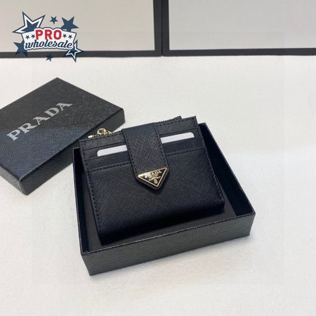 Prada Saffiano And Leather Card Holder