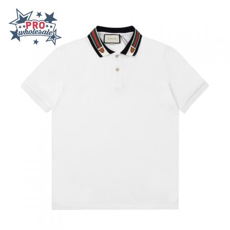 GUCCI COTTON POLO WITH WEB AND FELINE HEAD