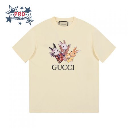 Gucci Rabbits Print Print Cotton T-Shirt White