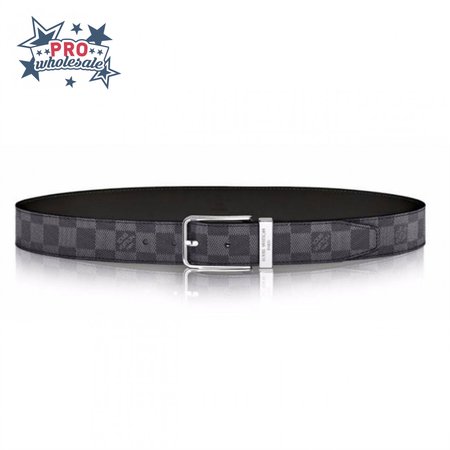 pont neuf belt damier graphite 35mm black grey- lbp004