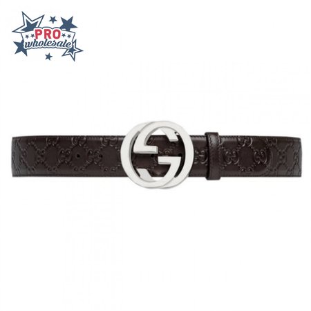 Gucci Guccissima Leather Interlocking GG Buckle Belt - BPR008