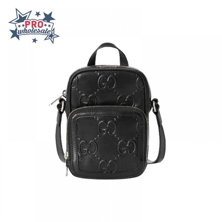 Gg Embossed Mini Bag In Black Leather GMB017