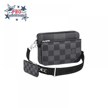 trio messenger damier graphite canvas lmb027