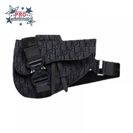 SADDLE BAG BLACK DIOR OBLIQUE JACQUARD