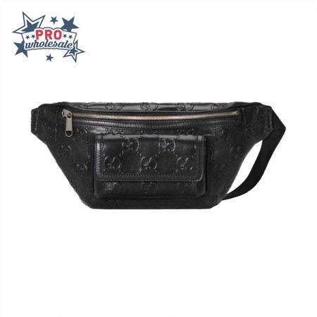 GG EMBOSSED BELT BAG IN BLACK GG EMBOSSED LEATHER - GBC14
