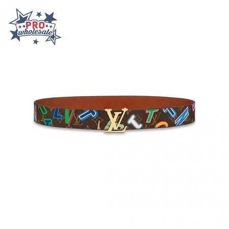 LOUIS X NBA INITIALES 40MM REVERSIBLE BELT MONOGRAM CANVAS CALF LEATHER REVERSE - B75