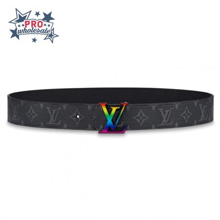 initiales reversible belt monogram eclipse taiga 40mm rainbow - b149