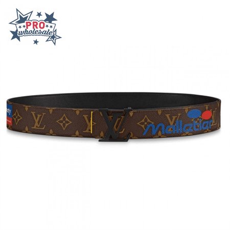 initiales belt monogram logo story 40mm brown - b129