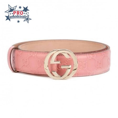 GUCCI INTERLOCKING G-BUCKLE LEATHER BELT - B2