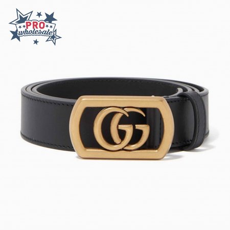GUCCI BELT WITH FRAMED DOUBLE G BUCKLE - B8