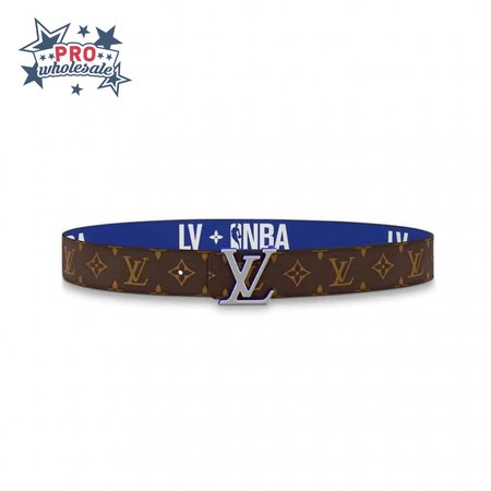 x nba 3 steps 40mm reversible monogram canvas belt - b113