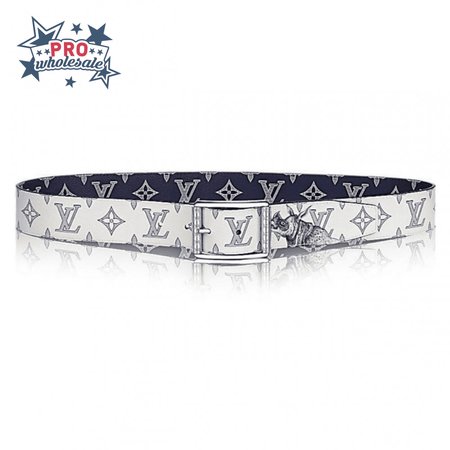 white/blue monogram sa.vane canvas chap.man brothers re.verso belt - b101