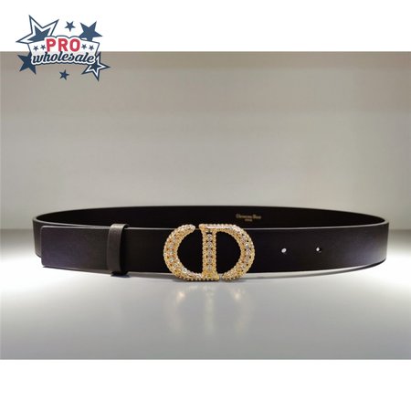 dior CD black leather belt