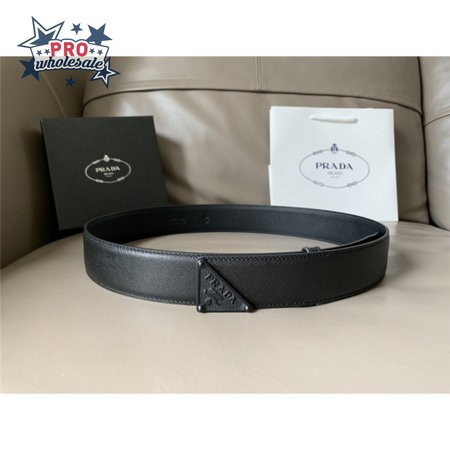 Prada saffiano 40mm leather belt black