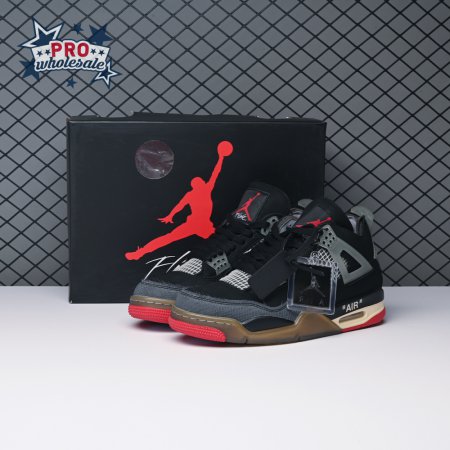 Off-White X Air Jordan 4 Bred CV9388-001 Men's