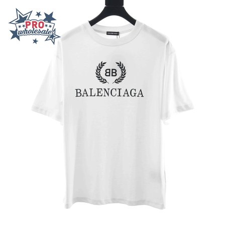 BALENCIAGA WHEAT EAR SHORT SLEEVE WHITE T SHIRT
