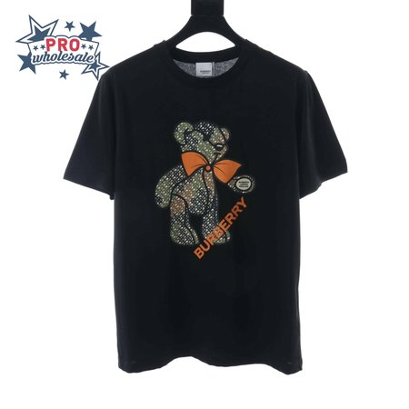 BURBERRY BOW BEAR PRINT SHORT BLACK SLEEVE