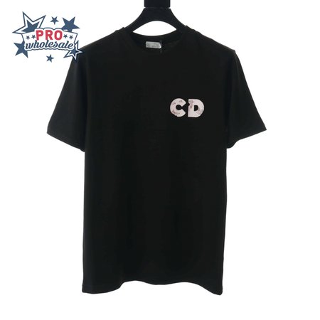 DIOR COUPLE BASKETBALL TIGHT-KNIT BLACK T-SHIRT