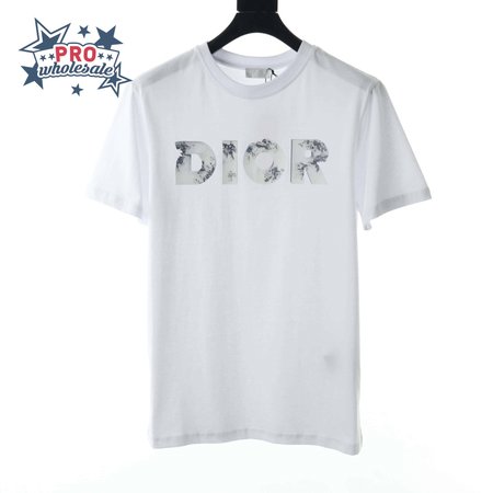 DIOR LETTER RENDERING HEAT TRANSFER LOGO T-SHIRT