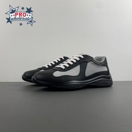 Prada America's Cup Black Silver Sneakers