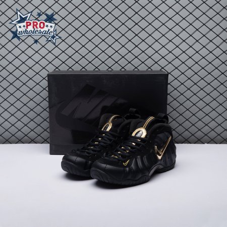Nike Air Foamposite Pro Black Metallic Gold 624041-009 Unisex