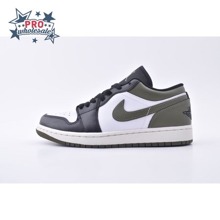 Jordan 1 Low Black Toe Medium Olive 553558-092 Unisex