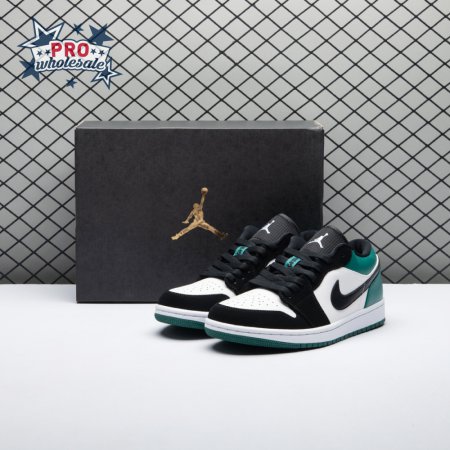 Jordan 1 Low White Black Mystic Green 553558-113 Unisex