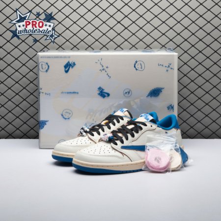 Jordan 1 Retro Low OG SP Fragment x Travis Scott Sail Military Blue DM7866-104 Unisex