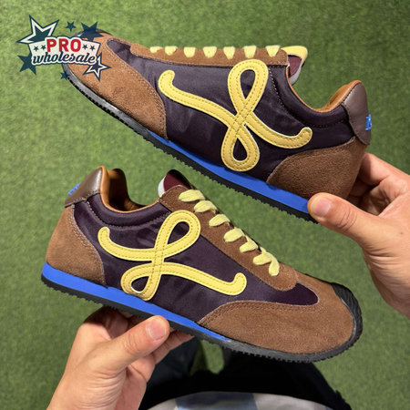 LOEWE Flow Runner Coffee,Yellow and Blue