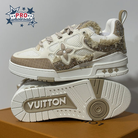 Skate Sneaker in Apricot with Diamonds