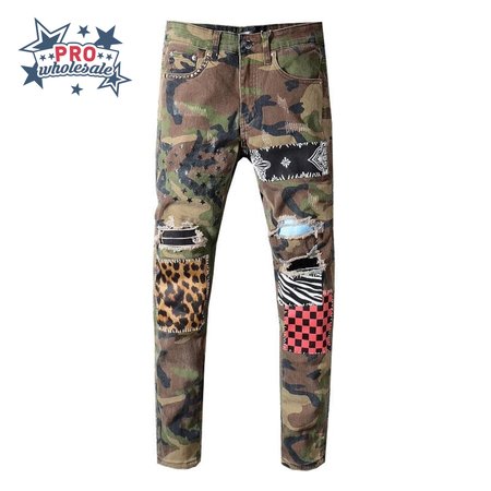 Amiri Camo Patch Jeans
