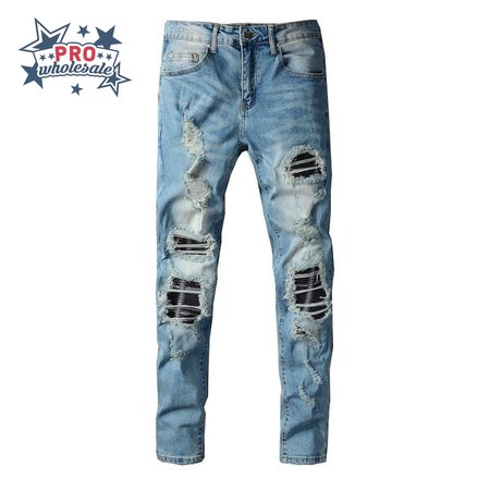 Amiri Ripped Jeans Blue / Black