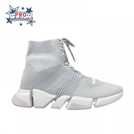 BALENCIAGA MEN'S SPEED 2.0 LACE-UP SNEAKER IN GREY - BB154