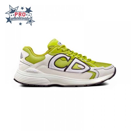 DIOR B30 SNEAKER YELLOW MESH AND WHITE TECHNICAL FABRIC - CD87