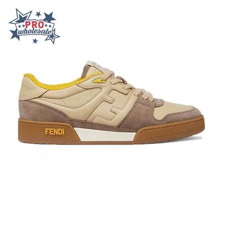 Fendi Match Beige Suede Low-Top Sneakers - FD32