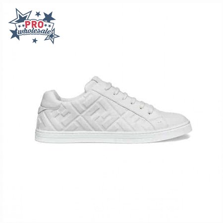 FENDI WHITE NAPPA LEATHER LOW TOP SNEAKERS - FD09