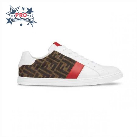 FENDI FF LOGO PRINT LOW-TOP SNEAKERS - FD16