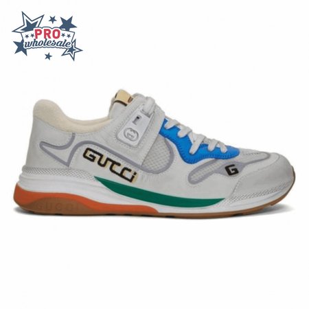 GUCCI G LINE SNEAKERS IN LEATHER AND MESH WITH EMBROIDERED LOGO - GC117