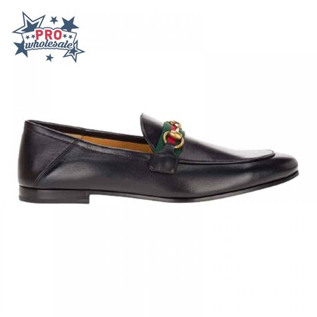 GUCCI 10MM LEATHER FOLDABLED LOAFERS W/ WEB - LDG017