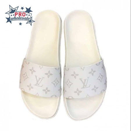 white monogram slides - s43